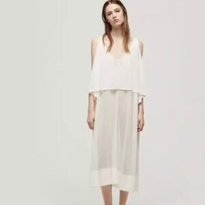 Rag & Bone Noreen Ivory White Sugar Woven Knit Layered Tank Dress Size Large
